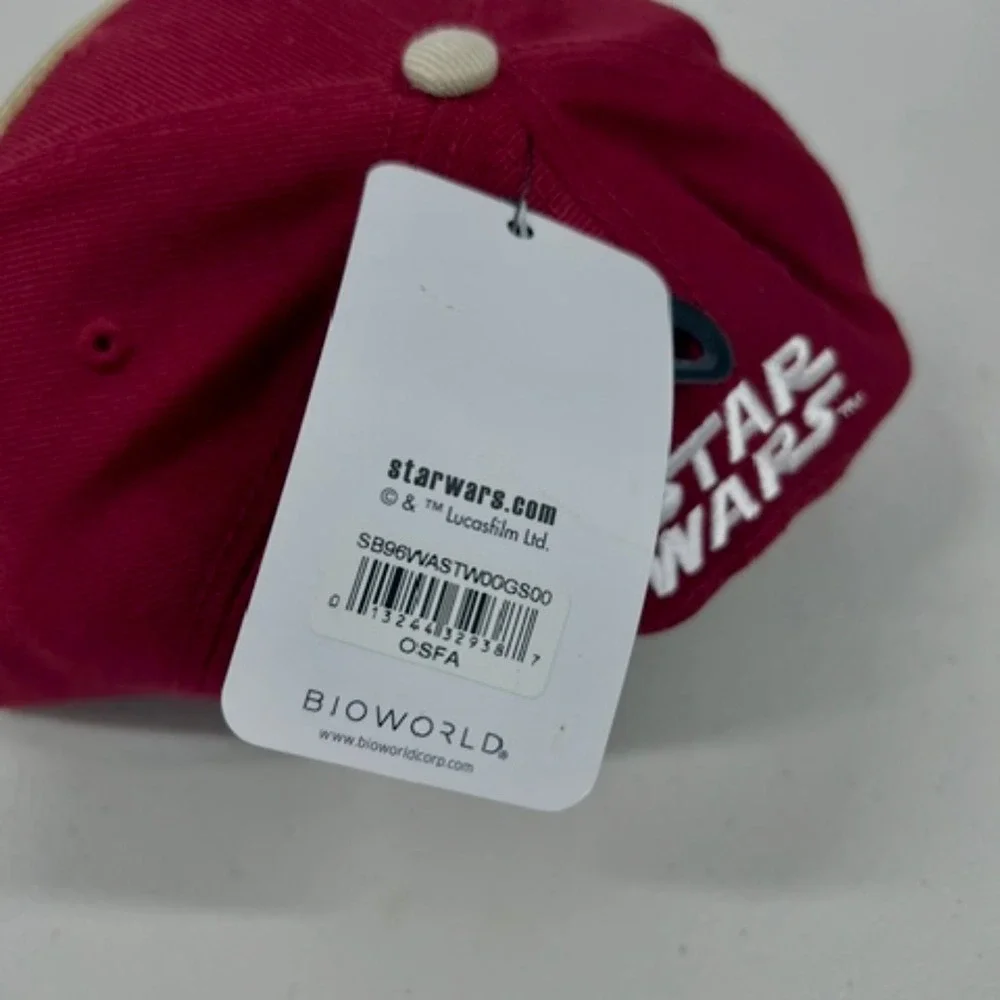 Star Wars Grogu Baby Yoda Bioworld Snapback Hat Burgundy Tan New Collectible